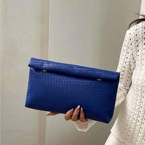 Blue Fold-Over Clutch